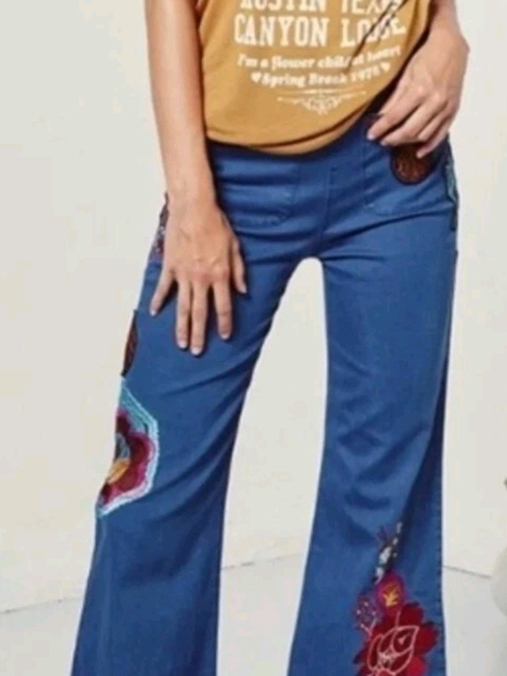 Spell & The Gypsy Collective Flower Child Stretch Denim Flares – New With Tags - Picture 4 of 15
